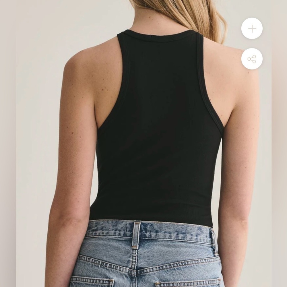 AGOLDE RIANNE HIGH NECK RACERBACK BODYSUIT BLACK SIZE SMALL - Picture 3 of 8